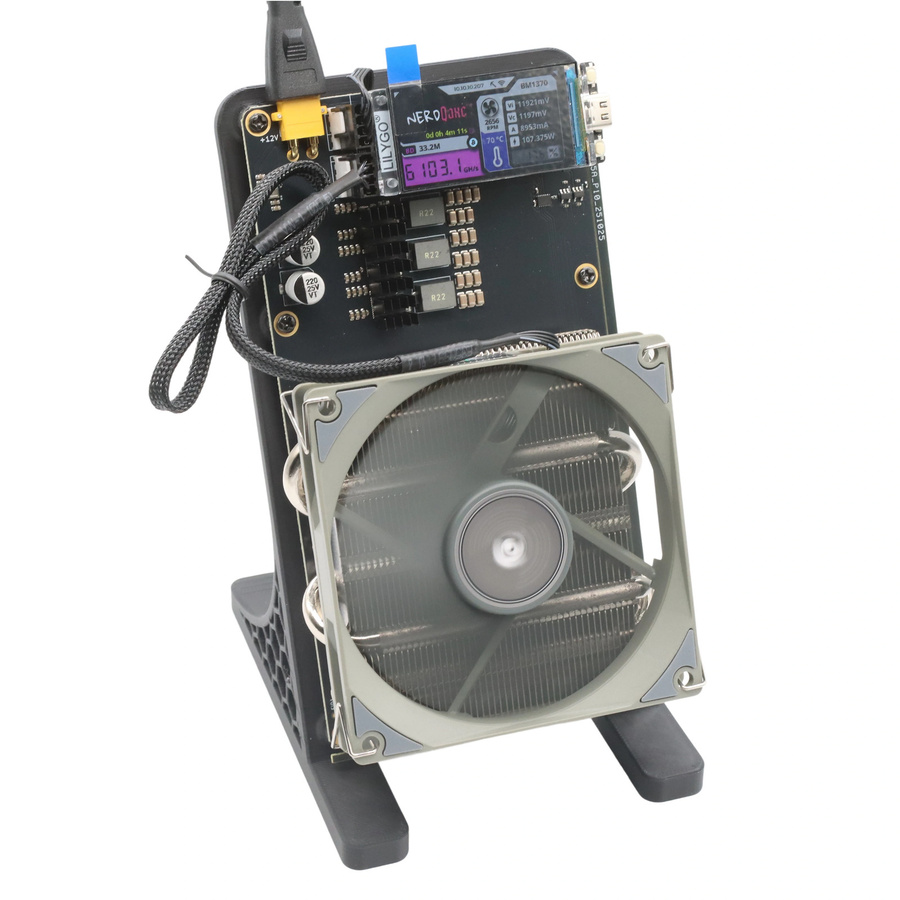 Bitsoloplayer NerdQaxe++ Rev6 BM1370 ASIC Miner Schwarz für Bitcoin SHA256 Algorithmus 6Th/s - Bild 2