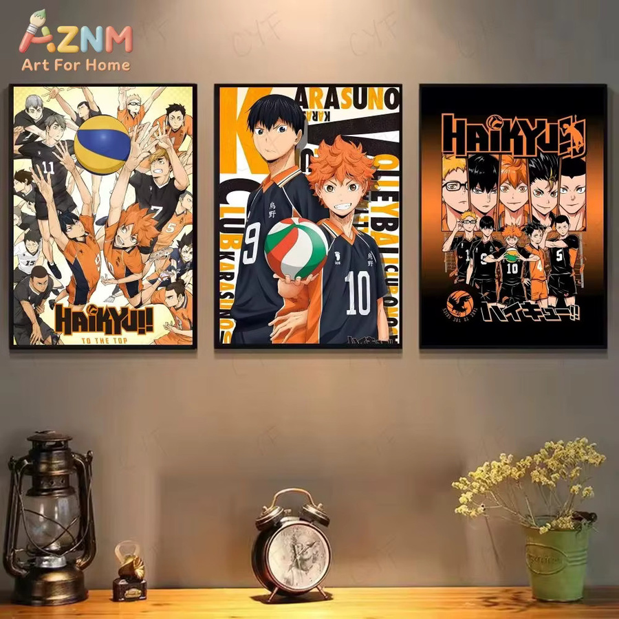 KAYOU Haikyuu Anime Volleyball Poster, wasserfester selbstklebender HD Wandaufkleber in Multicolour zur ästhetischen Dekoration für dein Zuhause - Bild 2