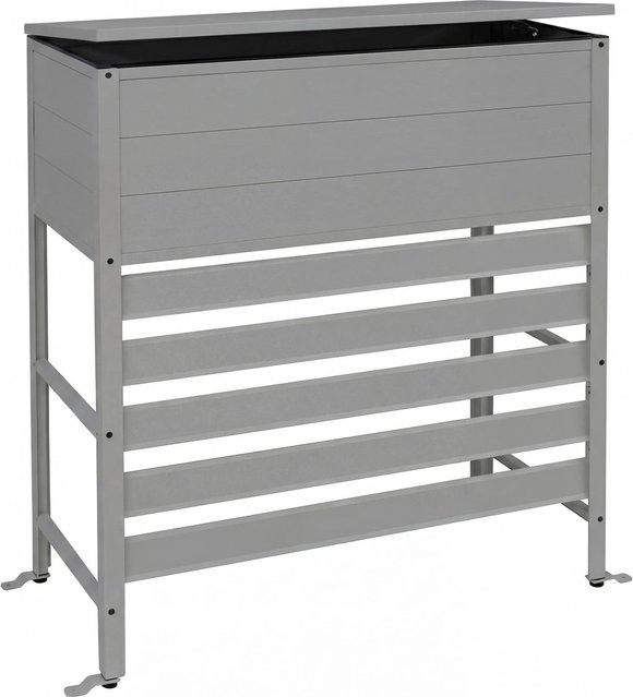 PROREGAL Aluminium Verkleidung für Klimaanlage und Wärmetauscher als Abdeckung und Aufbewahrungsbox, Grau, H x B x T: 110 x 96 x 43 cm - Bild 1