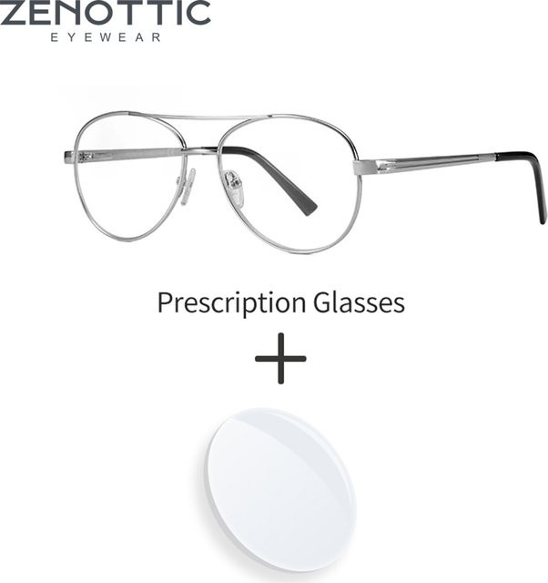 ZENOTTIC Korrektionsbrille Aviator, Metall, Vollrand, Herren - Bild 1