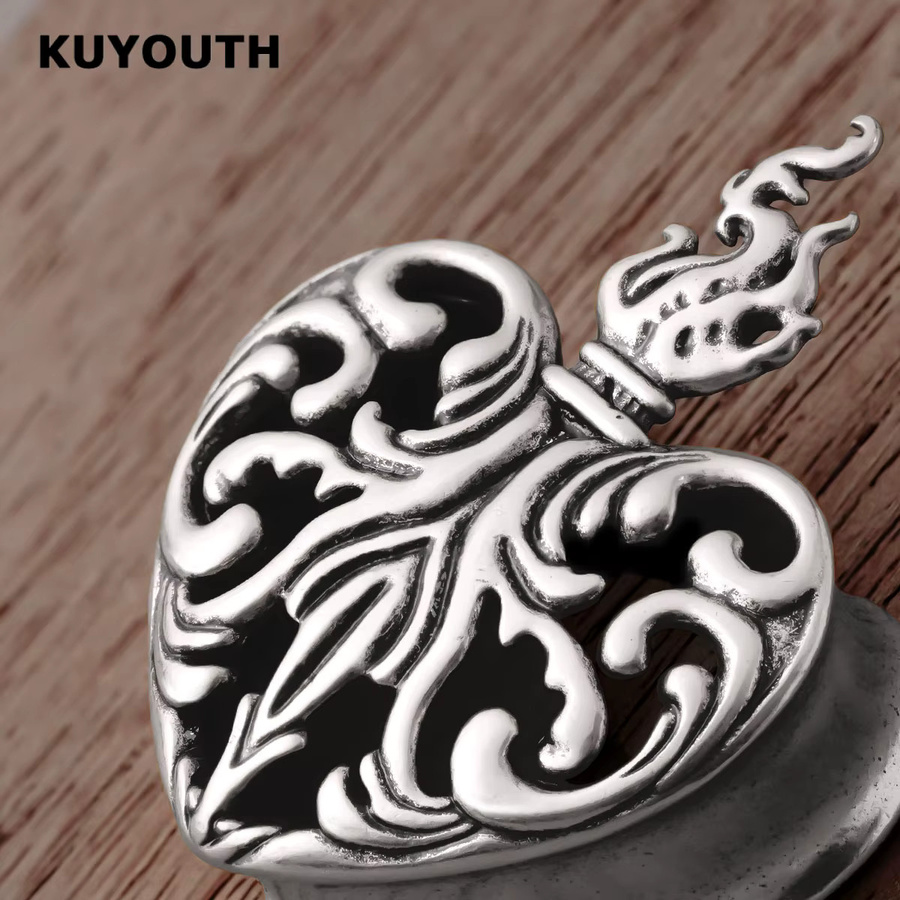 KUYOUTH Ohr Tunnel Plugs, Kupfer, Silber, Herzform, Unisex - Bild 3