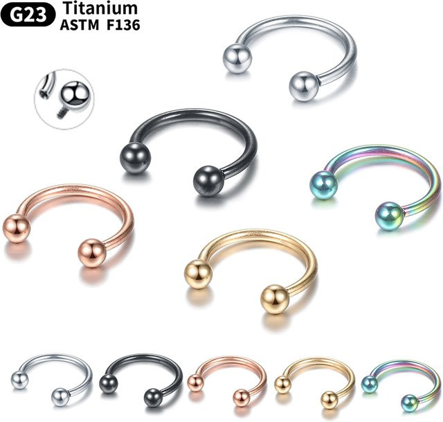 SWANJO Septum Piercing Nasenring, Titan, Hufeisenring, Unisex - Bild 1