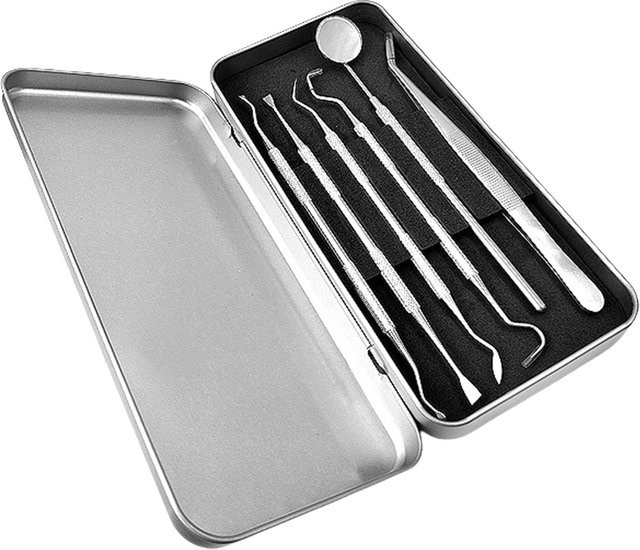 JNSUR Zahnarzt Werkzeug Box, 6 Teile, Edelstahl, Sterilisierbar - Bild 1
