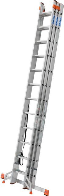 Krause Tribilo Sprossen-Vielzweck-Leiter mit 3 x 8 Sprossen und Treppenfunktion in Silber - Bild 1