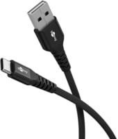 goobay USB 2.0 Textilkabel USB-A auf USB-C in Schwarz, Länge: 60 cm - Bild 1