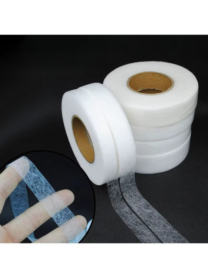 Selbstklebendes Hosenkantenband zum Aufbügeln in Weiß, 64 m Heißschmelz-Doppelseitiges Klebeband zur DIY-Verkürzung von Jeans und Kleidung - Bild 5