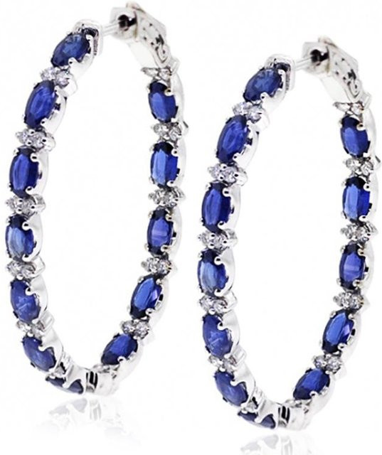 POMOiii Hoop Ohrringe, Kupfer, Blau, Zirkonia, Damen - Bild 1