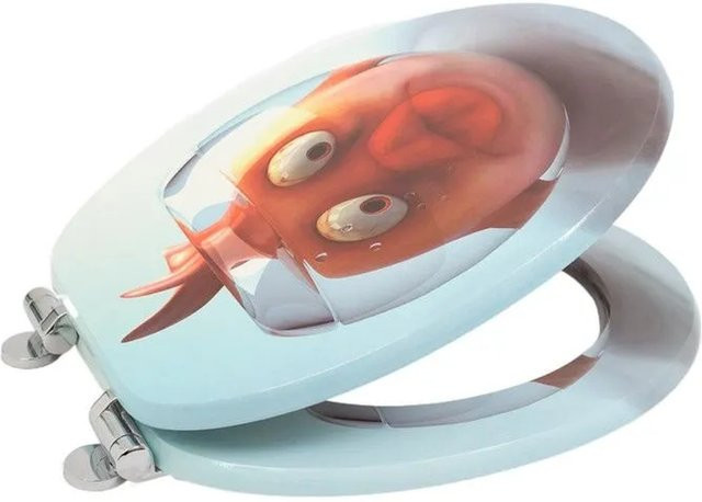 SINOBATH WC Sitz mit Absenkautomatik und Soft-Close, oval, Blau, B: 43,5 cm, T: 37,8 cm, H: 5,0 cm - Bild 1