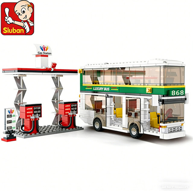 Sluban Stadt Schule Doppeldecker Bus, Bausteine, 403 Teile - Bild 1