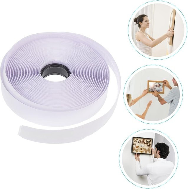 2 Rollen Klettverschluss-Klebeband aus Nylon-Polyester-Mischung in Schwarz und Weiß zur Kabelbefestigung - Bild 1