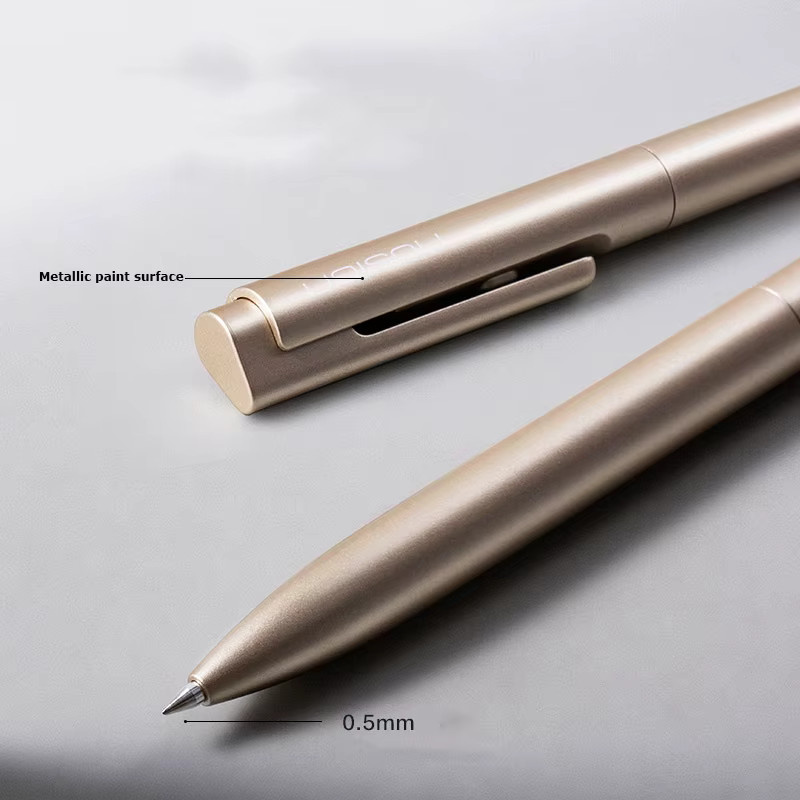 deli Gelstift NS999ES mit 0,5 mm Rundspitze und metalllackiertem Gehäuse in Gold/Silber - Bild 3