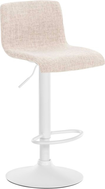 CLP Barhocker Hover in Beige aus Stoff mit Metall-Gestell, höhenverstellbarer Barstuhl mit Lehne, Fußstütze und Drehfunktion - Bild 1