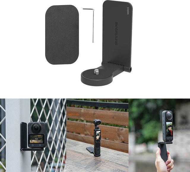 ZNTCH Magnetische Desktop-Halterung in Schwarz für DJI Osmo 360, Insta360 Go Ultra X4 X5 und DJI Pocket 3/Action 5 - Bild 1