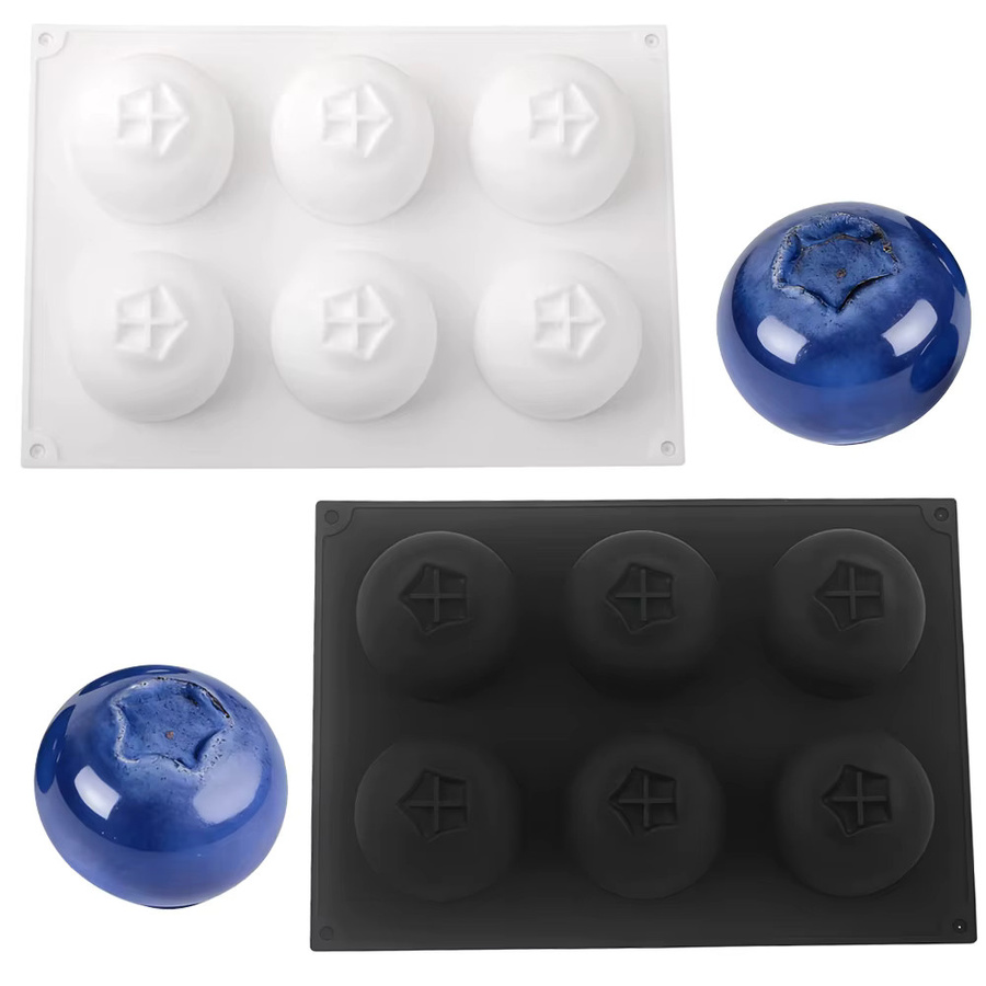 Meibum Silikon Backform für Mousse und Dessert in Blaubeerform mit 6 Hohlräumen - Bild 2