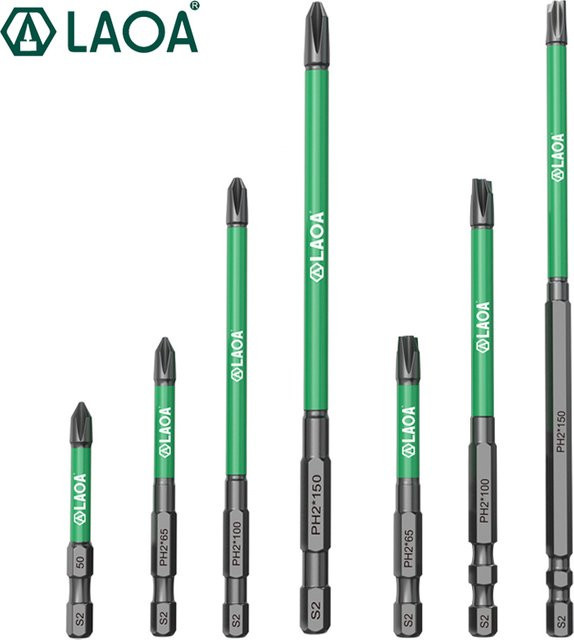 LAOA Magnetischer Kreuzschlitzschraubendreher-Bit PH2 aus S2-Stahl für Elektriker - Bild 1