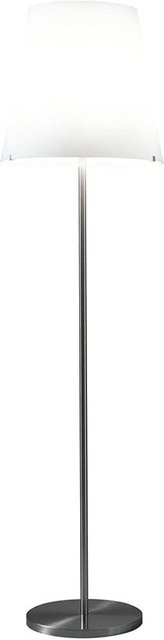 Fontana Arte 3247 Medium Stehleuchte in Weiß und Silber mit Stoffschirm und Metallgestell, dimmbar - Bild 1