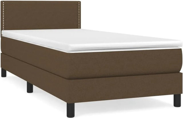 vidaXL Boxspringbett mit Matratze Dunkelbraun B/T/H: 100 x 200 cm - Bild 1