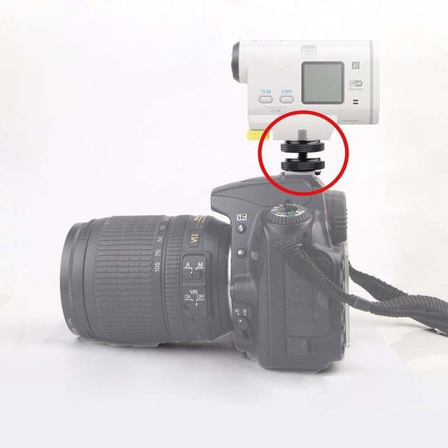 SD&HI Doppelmuttern-Stativbefestigungsschraube für Blitzkamera-Blitzschuhadapter, Schwarz, 1/4 Zoll - Bild 1