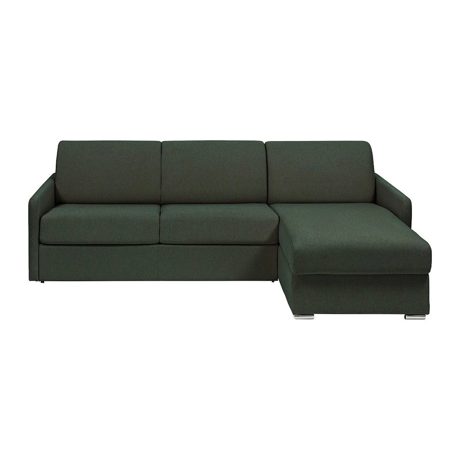 Vente-unique Schlafsofa Calife in Tannengrün, modernes L-Shape Sofa mit Stoffbezug, Breite: 241 cm - Bild 2