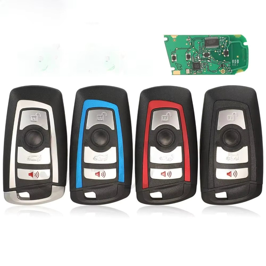 Jingyuqin Fernbedienungsschlüssel mit ID49 Chip für BMW 3er 5er 7er Serie X5 X6 F20 F22 F30 CAS4 CAS4+ FEMF-Serie in Rot und Schwarz - Bild 4