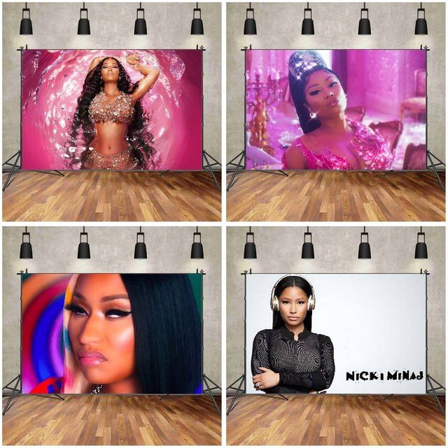 Rastar Dekorations-Tuch Nicki Minaj Fotografie-Hintergrund in Pink für Party, Schlafzimmer und Wohnzimmer - Bild 1