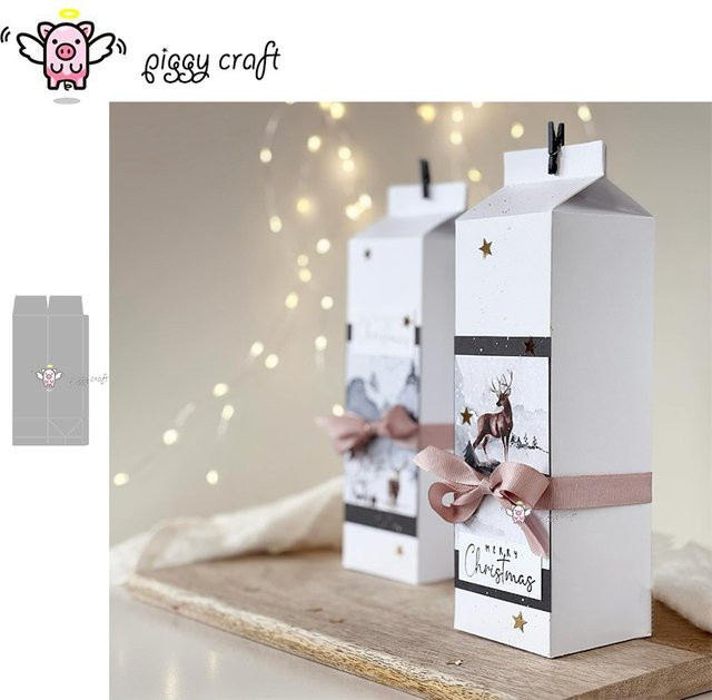 Piggy Craft Metall-Stanzform in Form einer rechteckigen Box für Scrapbook und Bastelarbeiten, Weiß - Bild 1