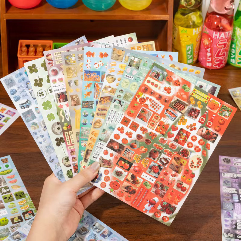 29-teiliges Retro-Landschaftsaufkleberbuch mit nostalgischen Mustern in Multicolour für dein Tagebuch und DIY-Projekte - Bild 2
