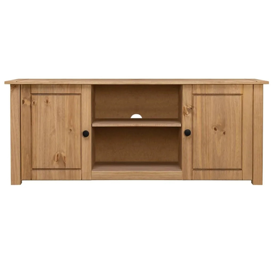 vidaXL TV-Schrank aus Massivholz Kiefer in Braun, rustikaler Mediaschrank für dein Wohnzimmer, B/T/H: 120 x 40 x 50 cm - Bild 2