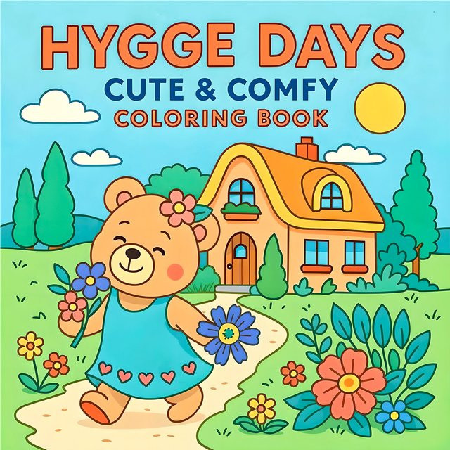 HYGGE DAYS Malbuch für Erwachsene mit gemütlichen Alltagsaktivitäten und niedlichen Motiven, Mehrfarbig - Bild 1