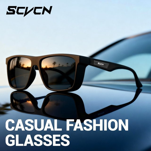 Scvcn Sonnenbrille, Vollrand, Kunststoff, schwarz, polarisiert - Bild 1