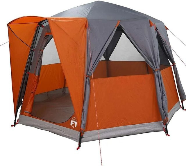 vidaXL Hütten-Zelt in Grau und Orange, B/T/H: 320 x 320 x 203 cm - Bild 1
