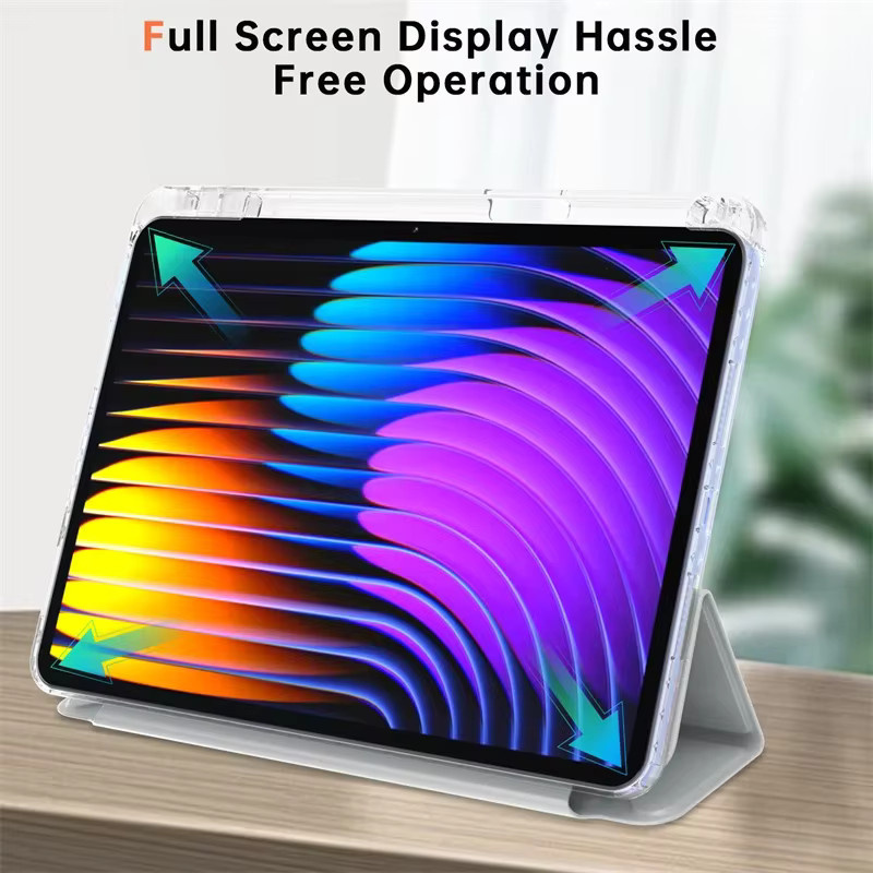 Transparente Smart Cover Schutzhülle für Xiaomi Pad 7 Pro 11,2 Zoll und Xiaomi Mi Pad 5 6 Pro 11 mit Acryl-Rückseite, Stifthalter und Standfunktion, Farbe: Transparent/Grün - Bild 2
