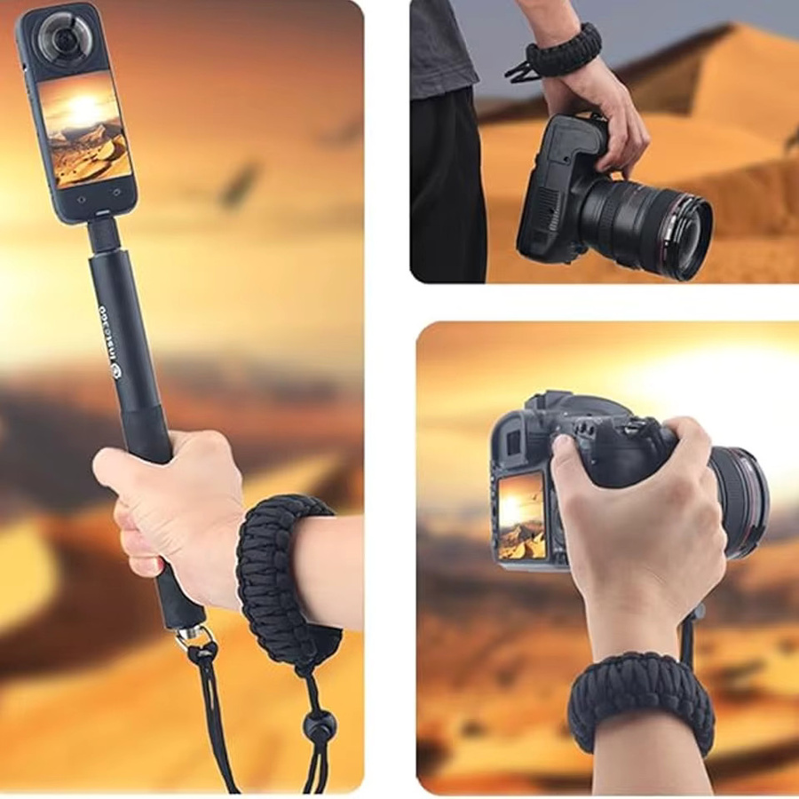 TECTINTER Handgelenkschlaufe mit 1/4 Zoll Schraube in Schwarz für Insta360 Luna Ultra X5, GoPro Hero 13 und DJI OSMO 360 Action-Kameras als Anti-Verlust-Zubehör - Bild 4