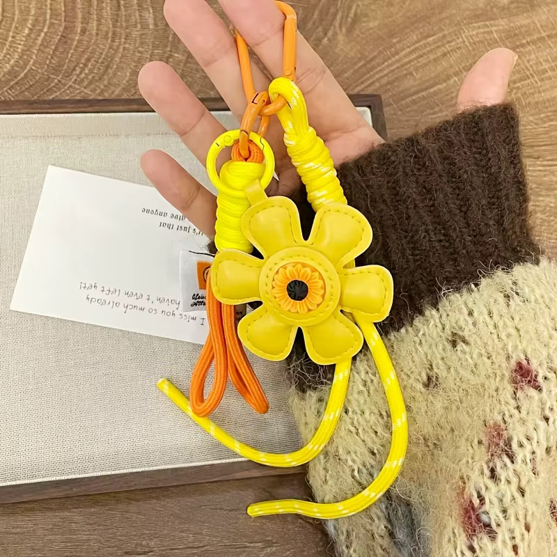 Yogodlns Schlüsselanhänger Leder, Sonnenblumen-Motiv, Damen - Bild 2