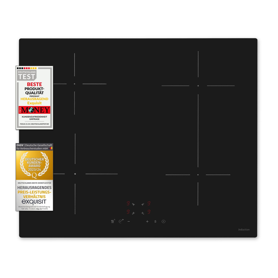 Exquisit EKI600-SF-B-380 Induktionskochfeld in Schwarz mit Power Boost und Timer - Bild 2