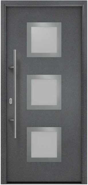EcoStar Haustür Isopro IP 810S mit Glaseinsatz in Anthrazitmetallic, B/H: 110 x 210 cm, DIN Links - Bild 1