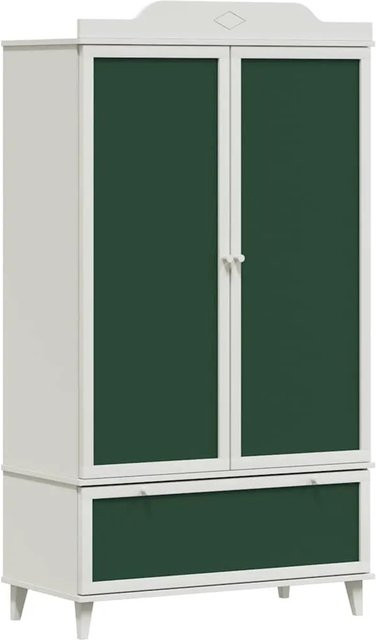 vidaXL Kleiderschrank mit Kreidetafel und Schubladen, Weiß und Grün, B/T/H: 90 x 45 x 165 cm - Bild 1