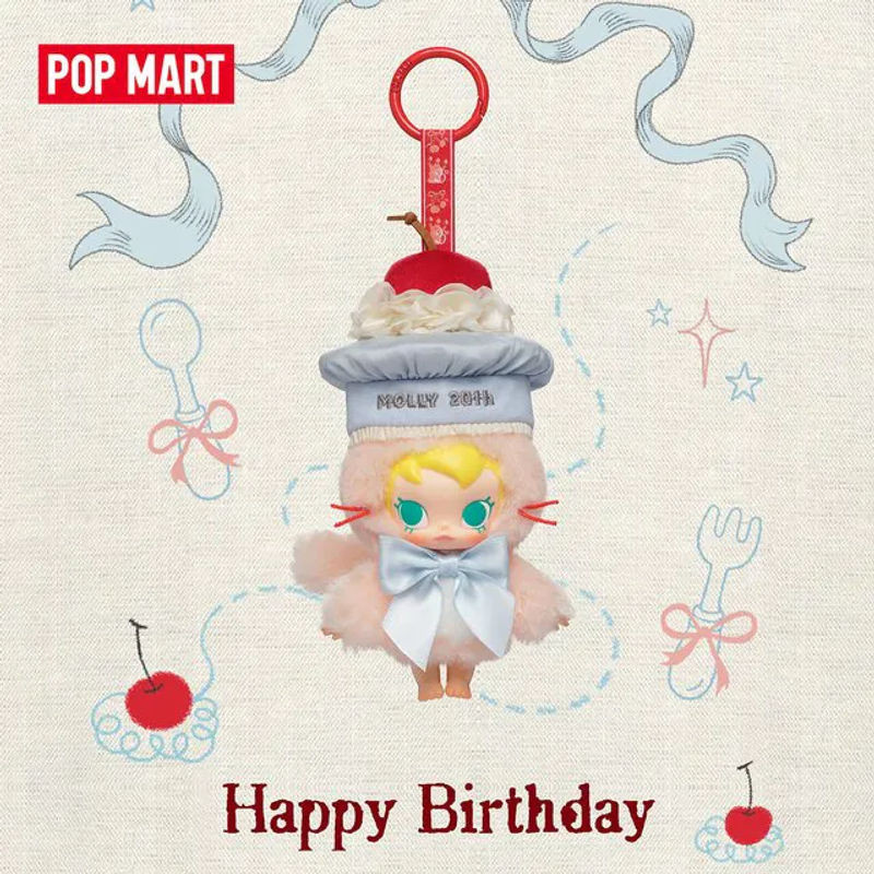 POP MART Baby Molly 20th Anniversary Vinyl Plüsch-Blisterpack Blindbox Sammelfigur in Weiß und Mehrfarbig - Bild 1