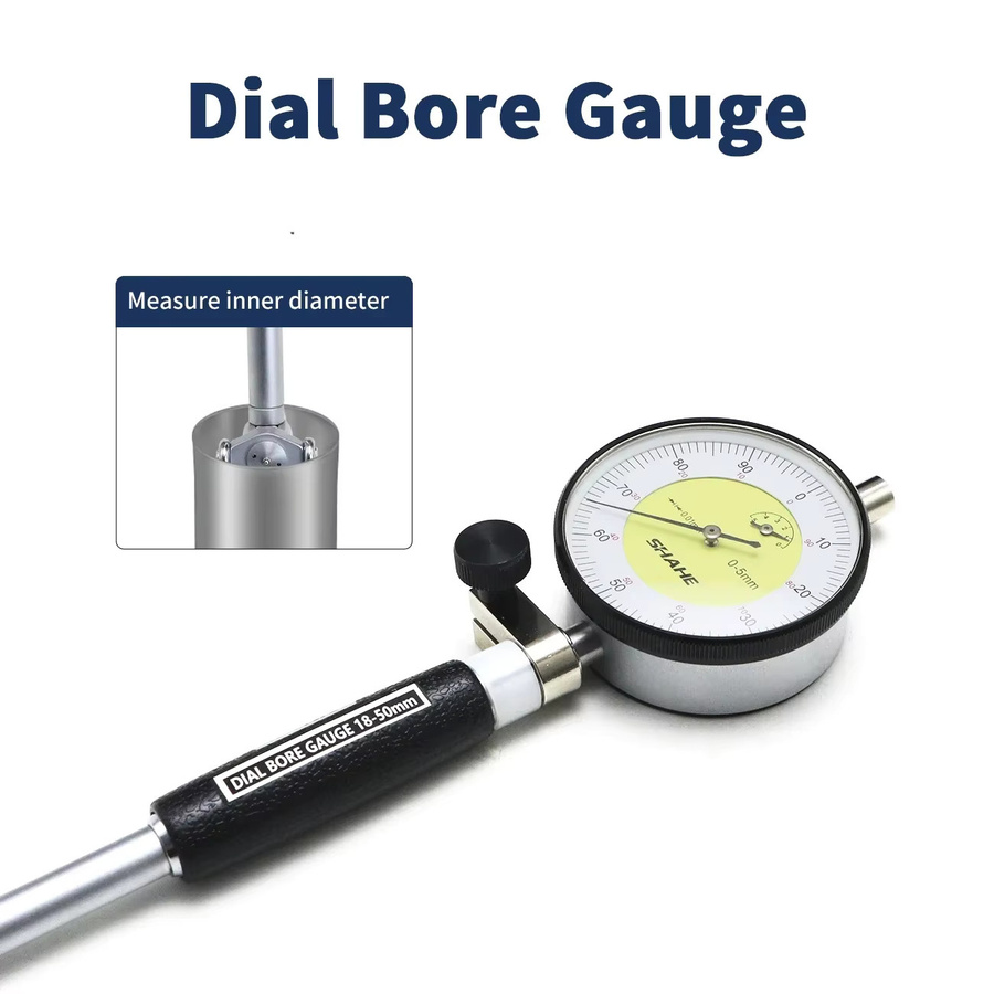 SHAHE Zifferblatt-Bohrungslehre-Set in Silber mit Messbereich 18–160 mm und 0,01 mm Genauigkeit für die Bohrungsanzeige und tiefe Motorloch-Messungen - Bild 2