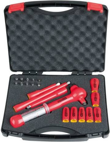 KS Tools 1/4 Zoll Isolierter Steckschlüssel-Satz, 21-teilig, Rot/Steel - Bild 1