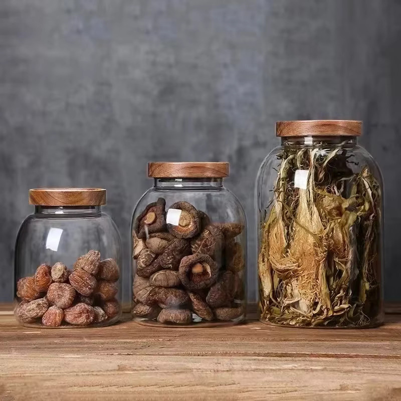 KEMORELA Vorratsglas aus Glas mit Holzdeckel für Kaffeebohnen, transparent - Bild 3