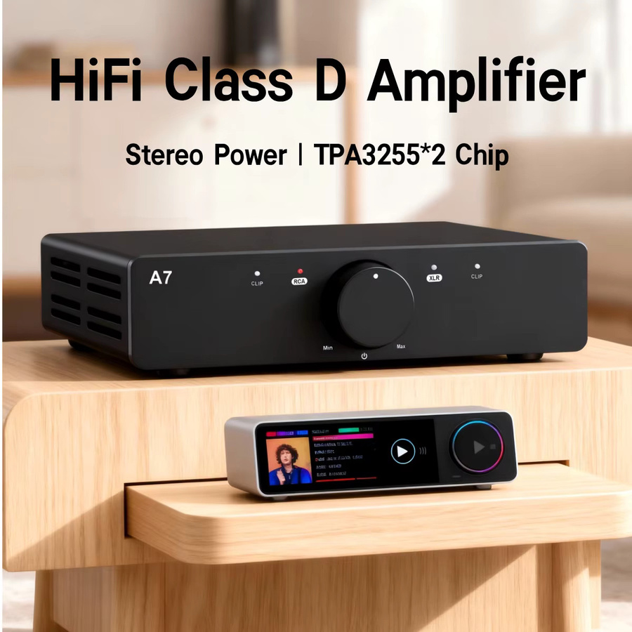 3e Audio A7 Class D HiFi-Leistungsverstärker TPA3255 Dual Core PFFB Desktop-Digitalverstärker in Schwarz - Bild 4