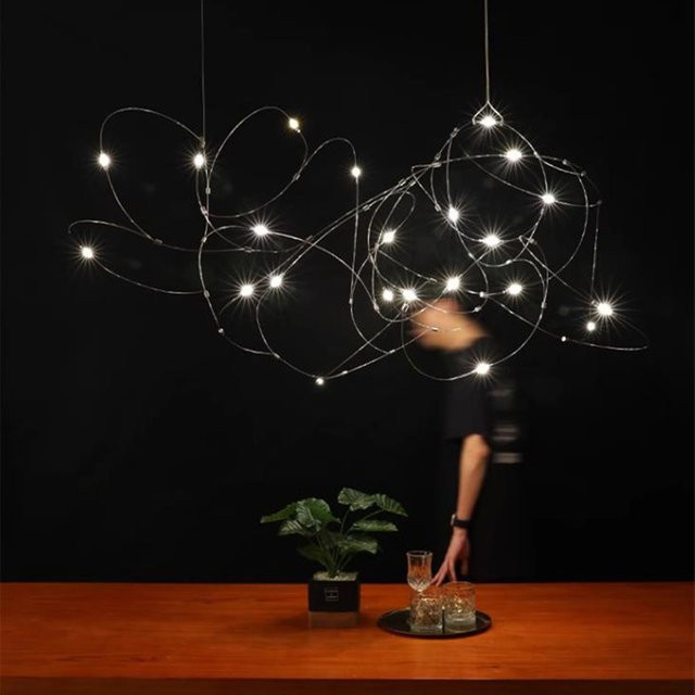 Moooi Herde LED Pendelleuchte moderne Designer-Glühwürmchen-Leuchte aus Metall und Glas in Weiß - Bild 1