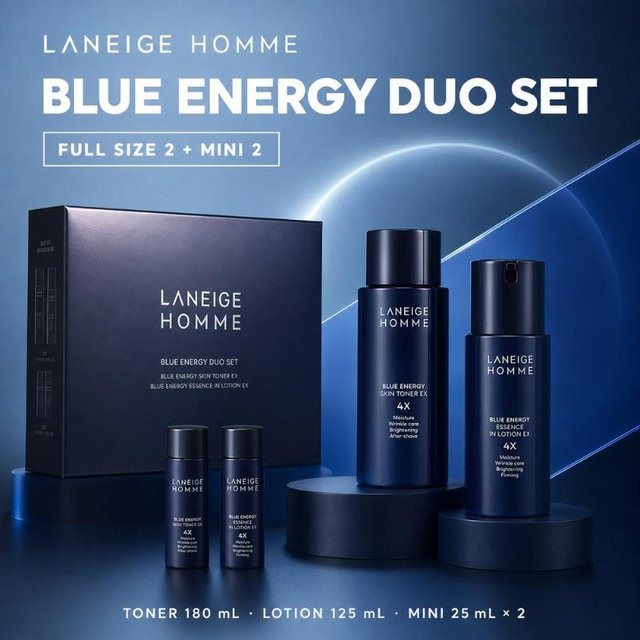 Laneige Homme Blue Energy Spezial-Set, Herren, 2-teilig, mit Spirulina-Extrakt - Bild 1