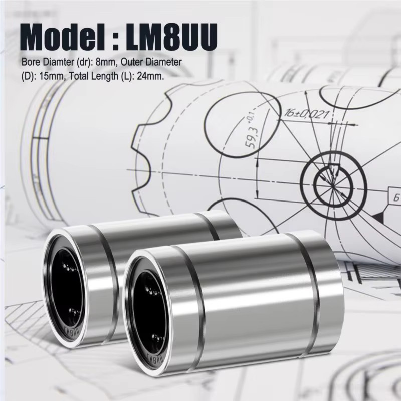 Linear Kugellager Set für 3D Drucker und CNC Maschinen LM8UU LM10UU LM12UU LM16UU für 8mm Wellen - Bild 3