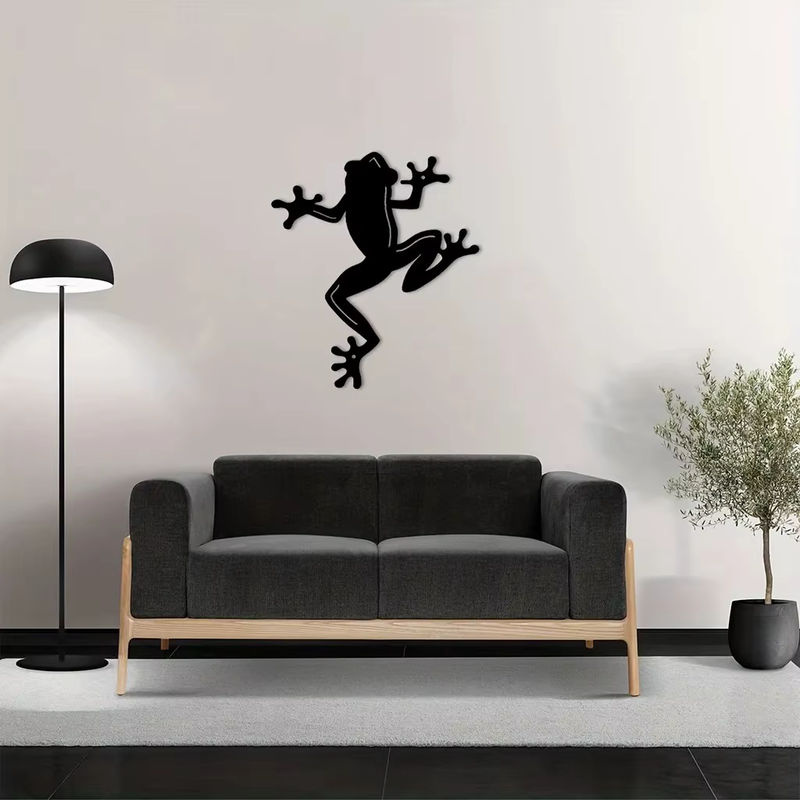 CIFBUY Metall Wanddekoration Frosch Wandskulptur in Schwarz für Indoor und Outdoor - Bild 6
