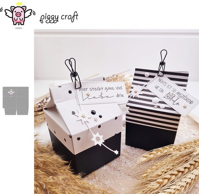Piggy Craft Metall-Stanzform für Faltschachteln und Bastelarbeiten in Weiß - Bild 1