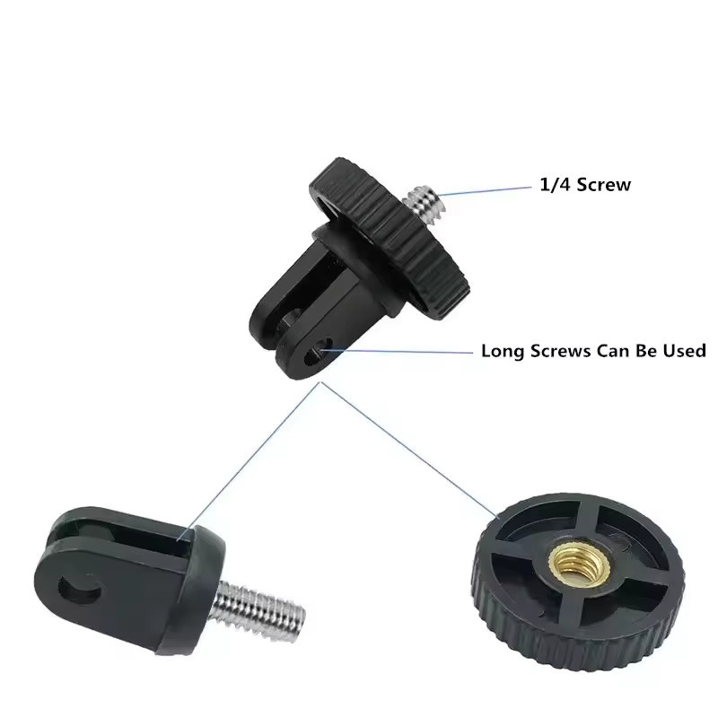 GoPro Kamera-Stativ-Montageschraube und Konvertierungsadapter in Schwarz für GoPro Hero 10 9 8 mit 1/4-20 Zoll Anschluss - Bild 4