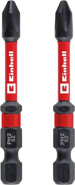 Einhell Impact Bit-Set PH2 mit Doppel-Torsion, 2-teilig, rot, Edelstahl - Bild 1