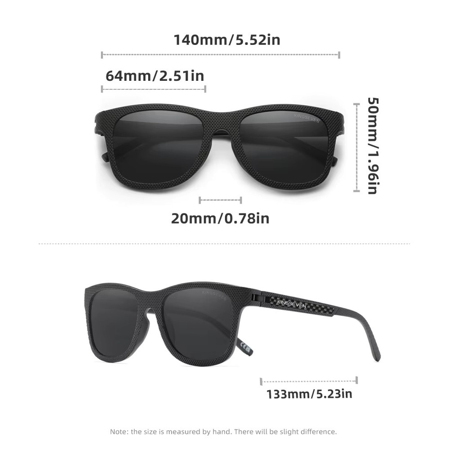 KINGSEVEN Sonnenbrille, Vollrand, Square, Kunststoff, Schwarz, Unisex, polarisiert - Bild 2